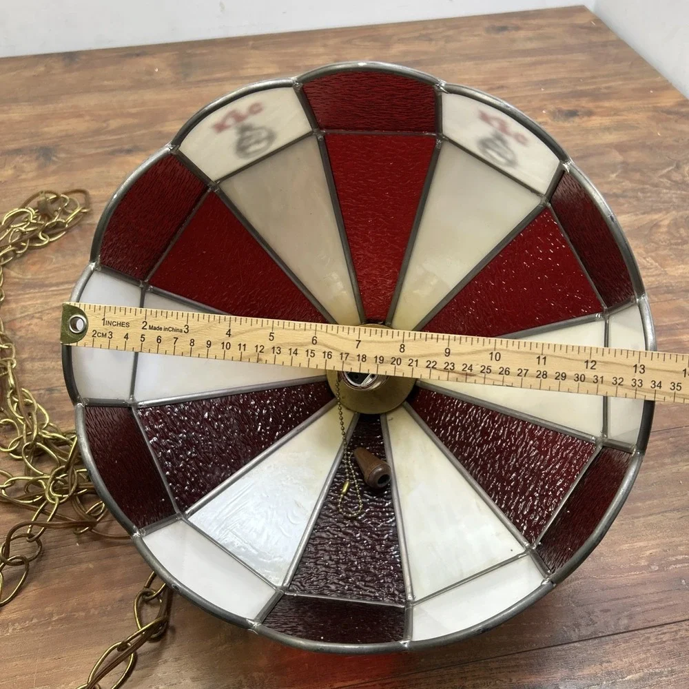 Vtg KFC Stained Glass Dining Table Hanging Lamp 13